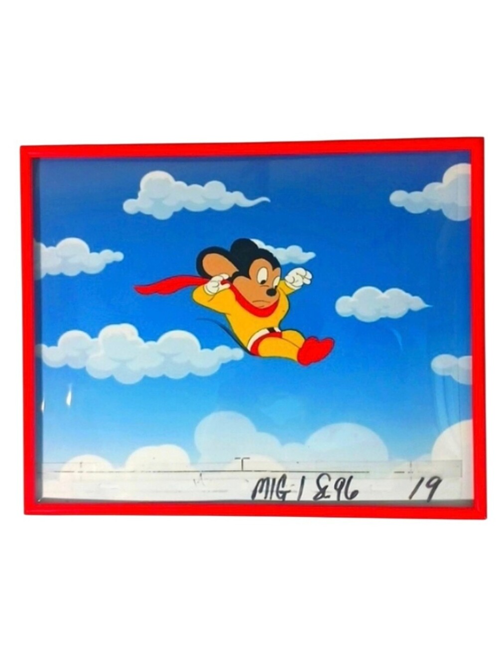 Mighty Mouse Ralph Bakshi DangerRed Frame, 11×13.5, Multicolor+ Red.